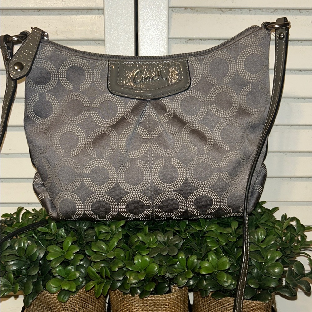 Coach Gray Patterned Crossbody Bag